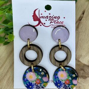 Light Purple Multi Circle Earrings