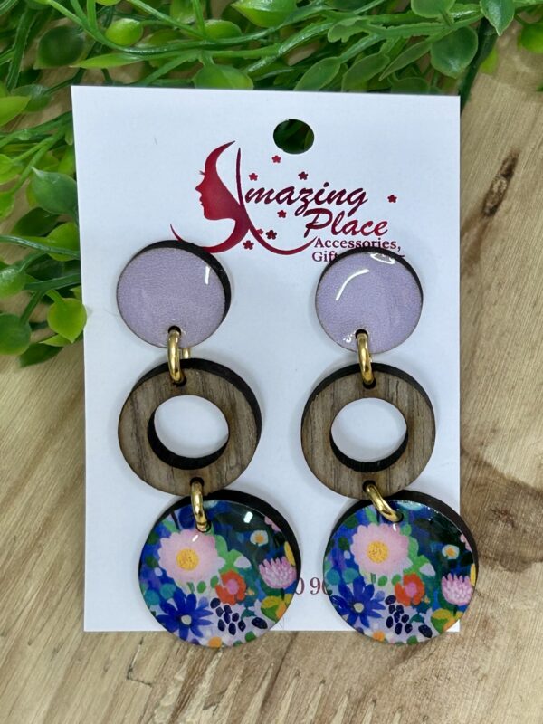 Light Purple Multi Circle Earrings