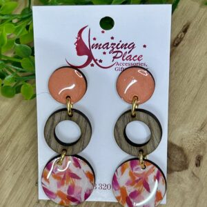 Orange Multi Circle Earrings