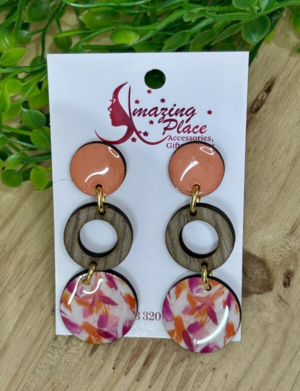 Orange Multi Circle Earrings