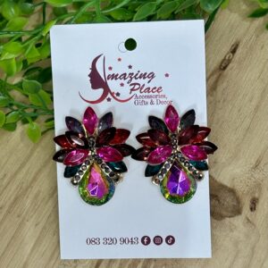 Pink Rhinestone Earrings
