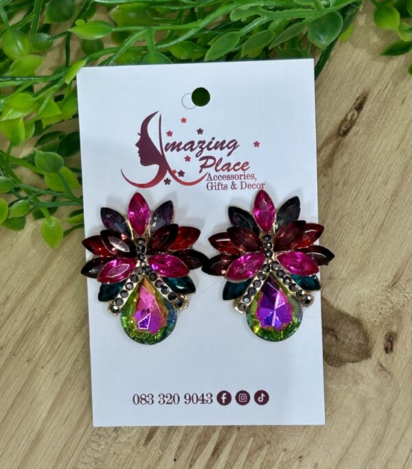 Pink Rhinestone Earrings