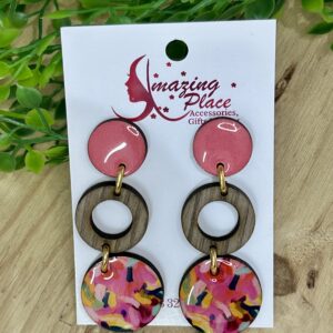 Pink Multi Circle Earrings