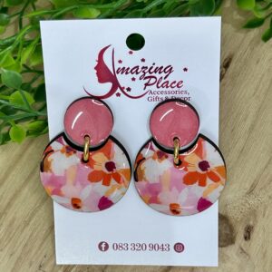 Pink Floral Earrings