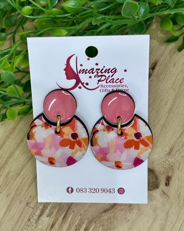 Pink Floral Earrings