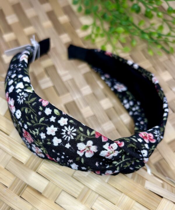 Black Floral Alice Band