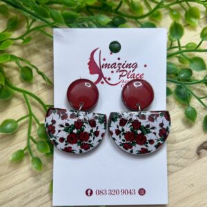 Red Rose Earrings