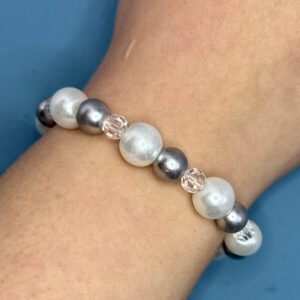 Pearl White And Grey Bracelet