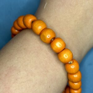 Orange Wooden Bead Bracelet