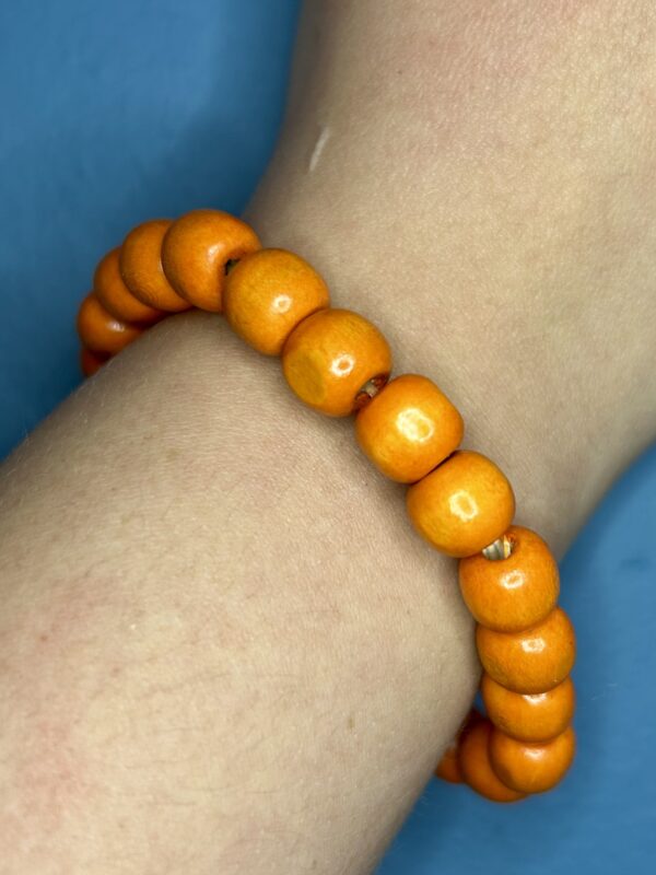 Orange Wooden Bead Bracelet