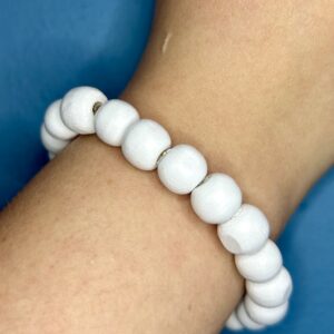 White Wooden Bead Bracelet