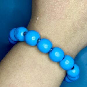 Light Blue Wooden Bead Bracelet