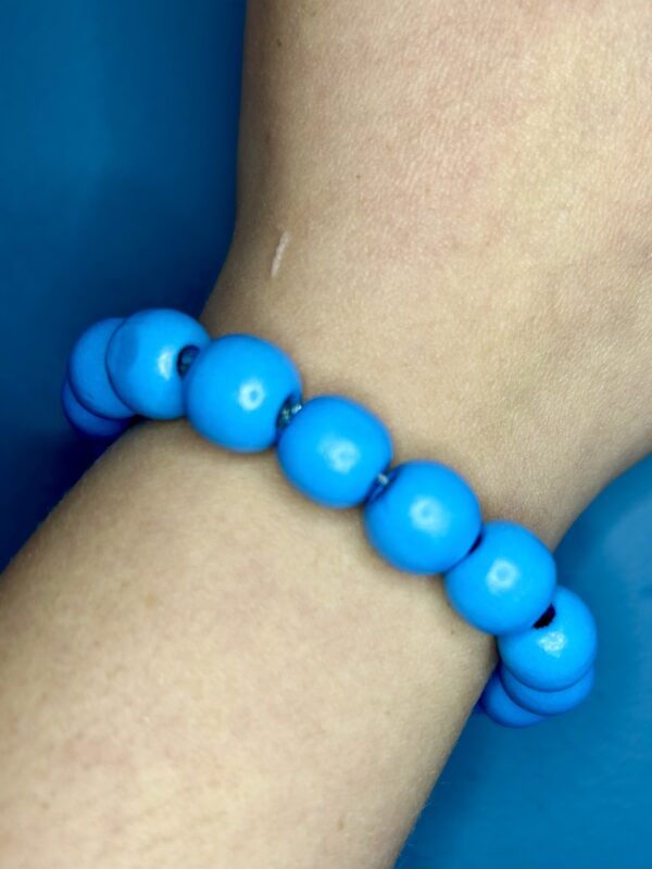 Light Blue Wooden Bead Bracelet
