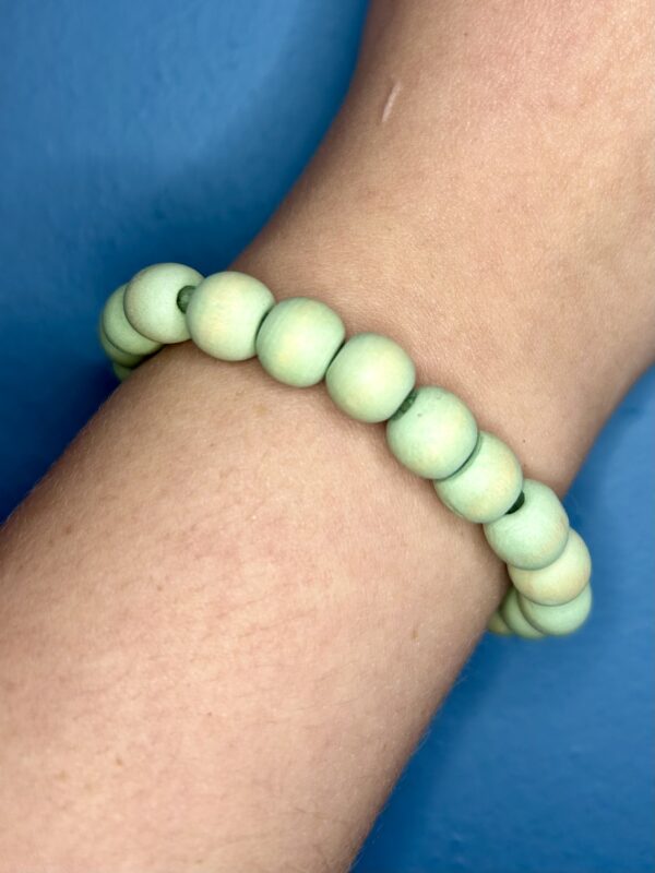 Teal Wooden Bead Bracelet