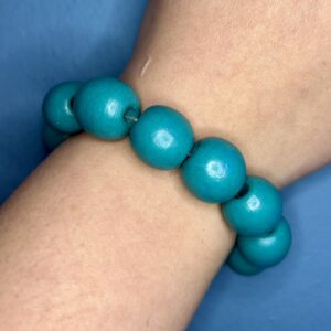 Turquoise Wooden Bead Bracelet