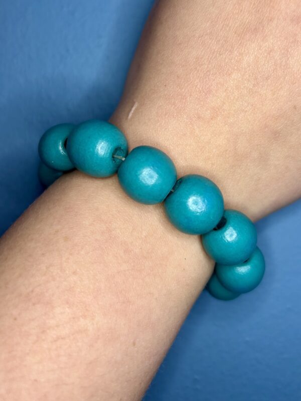 Turquoise Wooden Bead Bracelet
