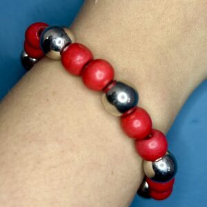 Red And Silver Bracelet