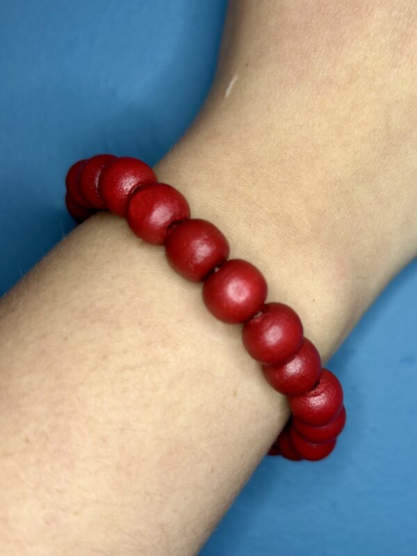 Red Wooden Bead Bracelet