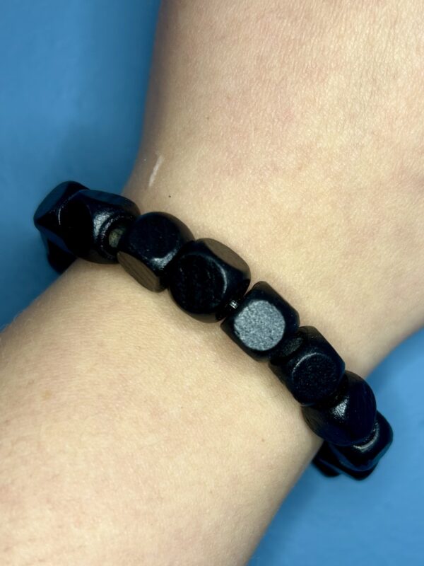 Black Wooden Square Bead Bracelet