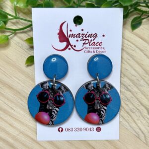 Blue Zebra Earrings
