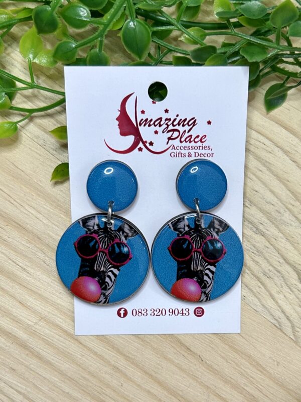 Blue Zebra Earrings