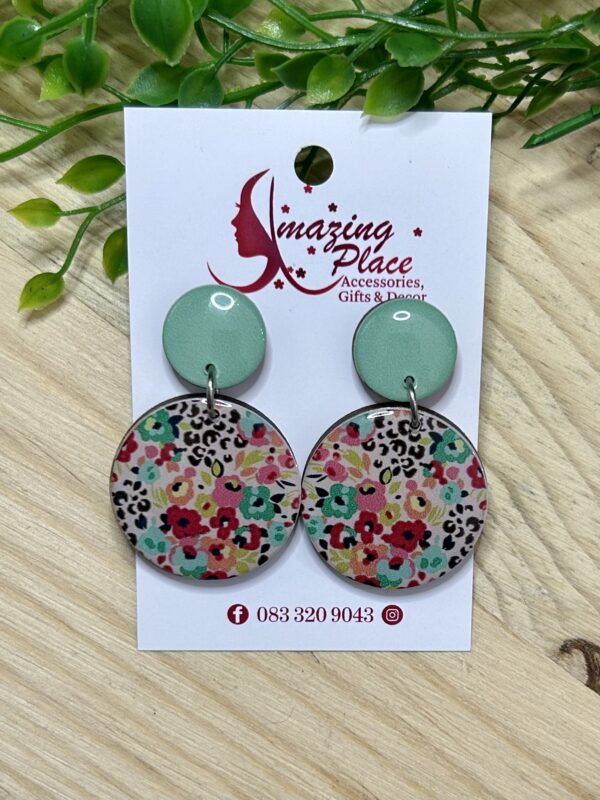 Teal Floral Earrings