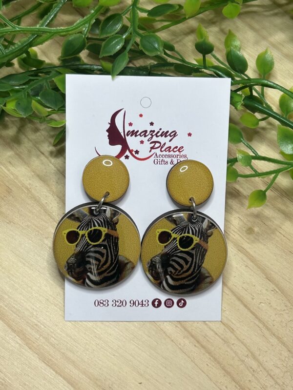 Yellow Zebra Earrings