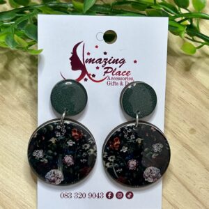 Green Floral Earrings