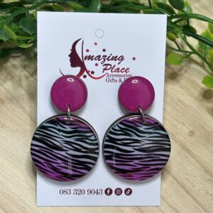 Multi Colored Zebra Print Earrings
