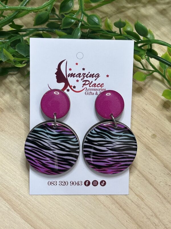 Multi Colored Zebra Print Earrings