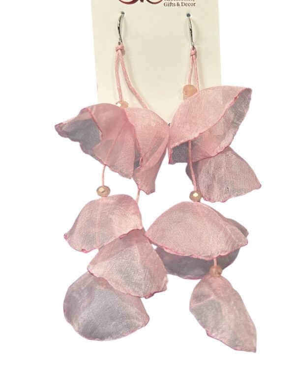 Pink Silky Petal Earrings - Image 2