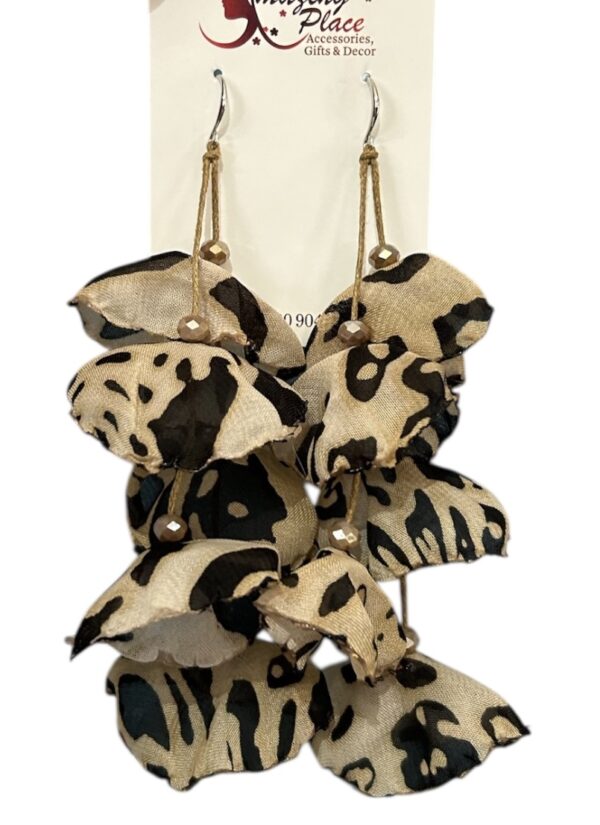 Leopard Print Silky Petal Earrings - Image 2