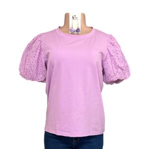 Lilac Detailed Sleeve Top