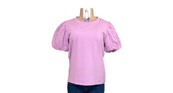 Lilac Detailed Sleeve Top