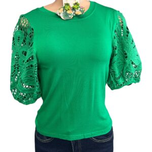 Green With Lace Sleeve