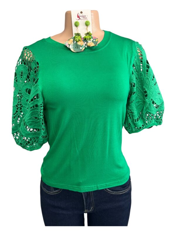 Green With Lace Sleeve