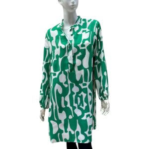 Green And White Dress