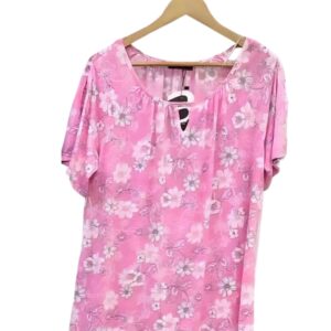 Pink Peekaboo Sleeve Plus Size Top