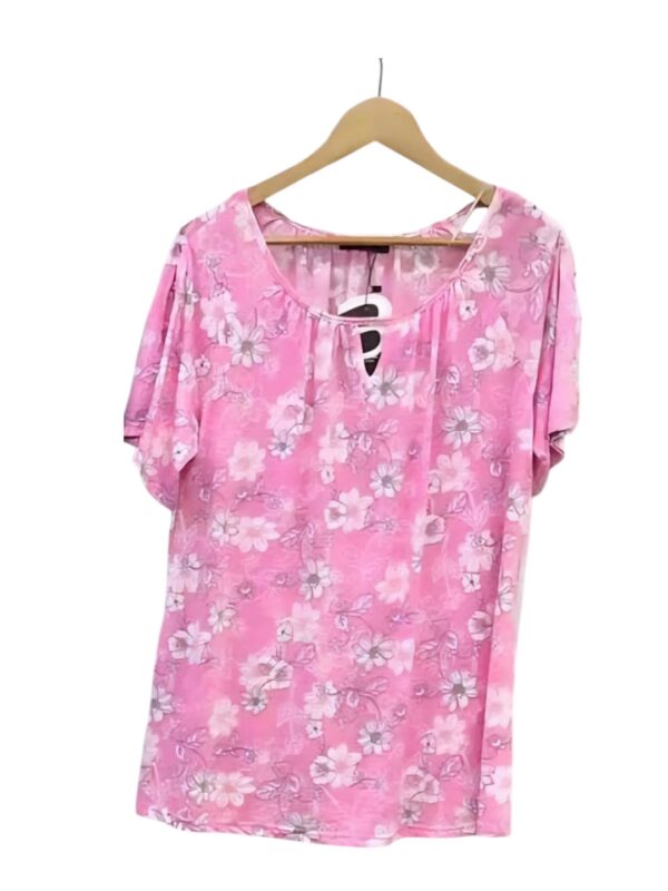 Pink Peekaboo Sleeve Plus Size Top