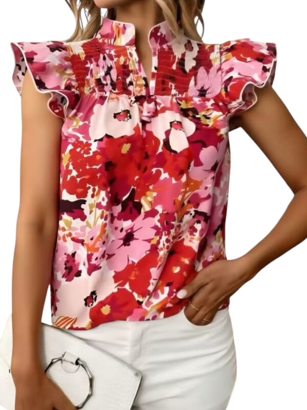 Red Floral Top