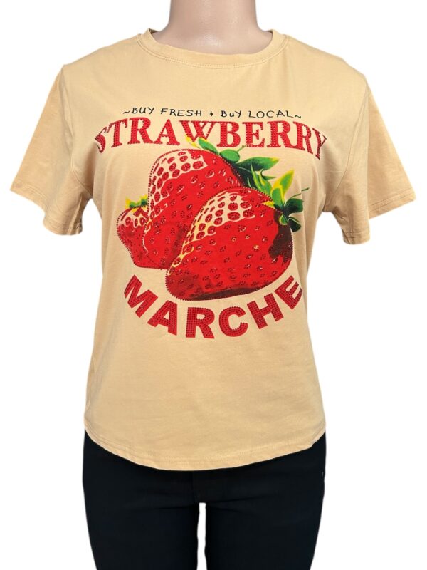 Beige Strawberry T-Shirt
