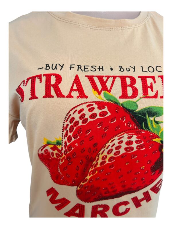 Beige Strawberry T-Shirt - Image 2