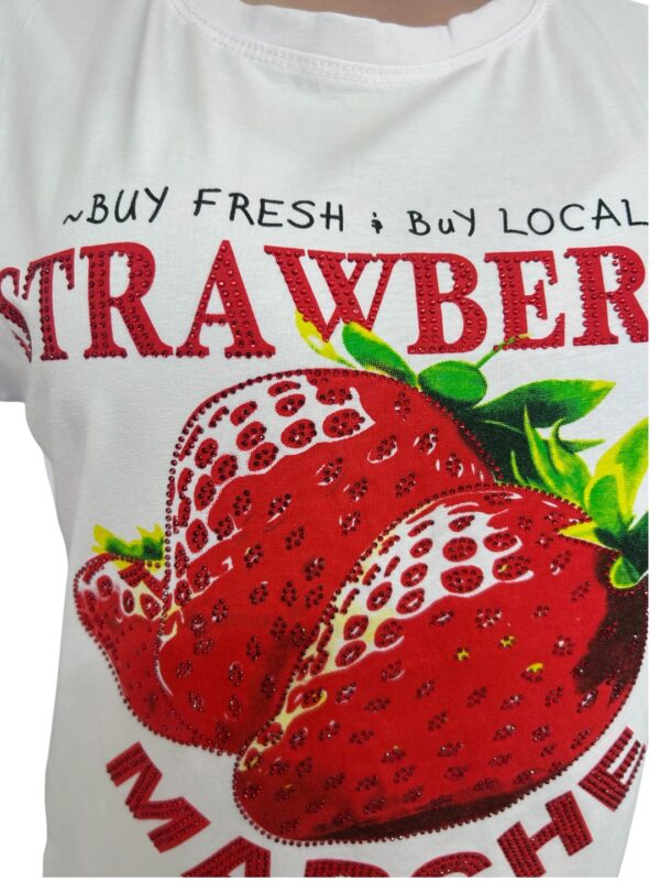 White Strawberry T-Shirt - Image 2