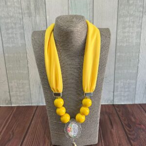 Yellow scarf necklace