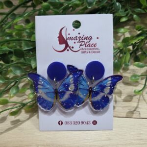 Blue Acrylic Butterfly Earrings