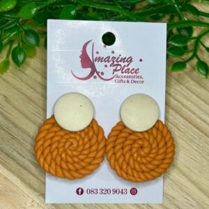 Orange Weaved Earrings