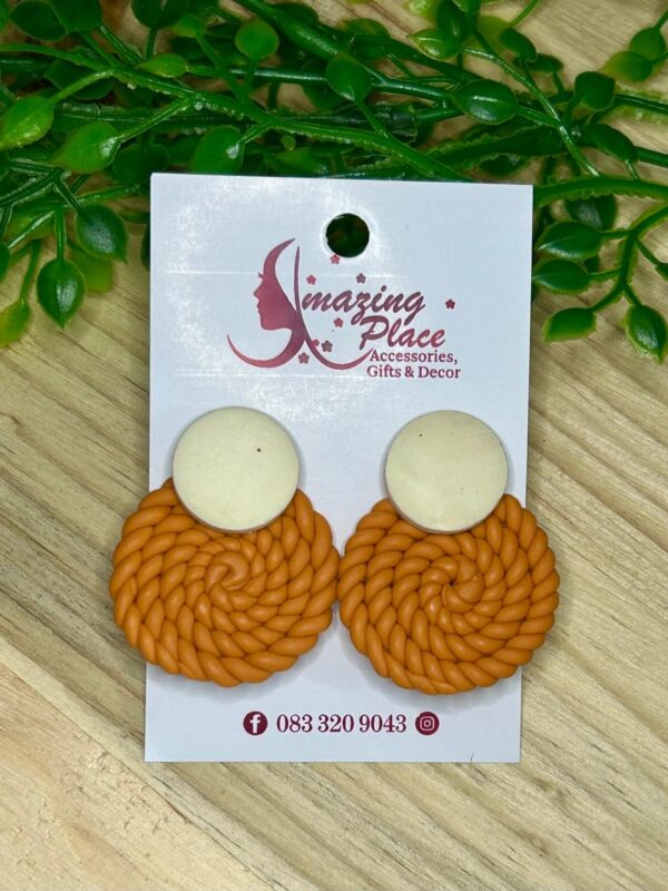 Orange Weaved Earrings