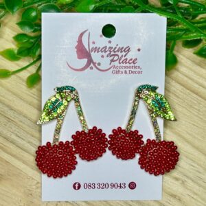 Rhinestone Cherry Earrings
