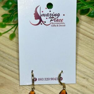 Orange Tear Drop Earrings