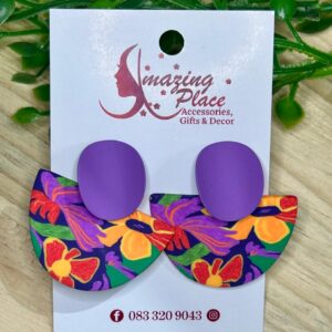Purple Floral Earrings